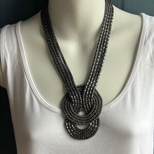 Express Gunmetal Beaded Necklace